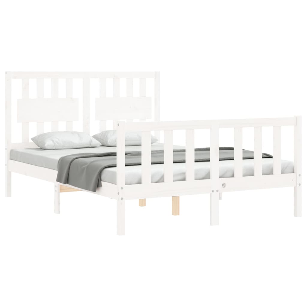 Estructura de cama sin colchón madera de pino blanca 140x190 cm vidaXL