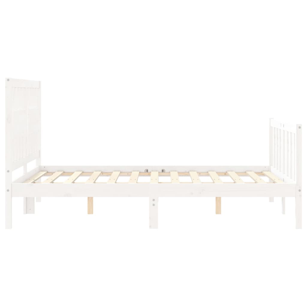 Estructura de cama sin colchón madera de pino blanca 140x190 cm vidaXL