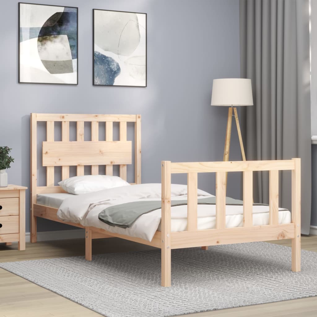 Estructura de cama sin colchón madera maciza de pino 90x200 cm vidaXL