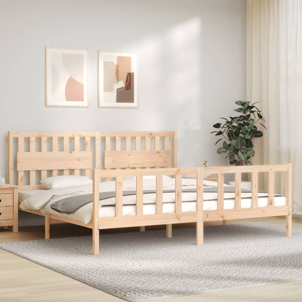 Vetonek Estructura de cama sin colchón madera maciza de pino 200x200 cm