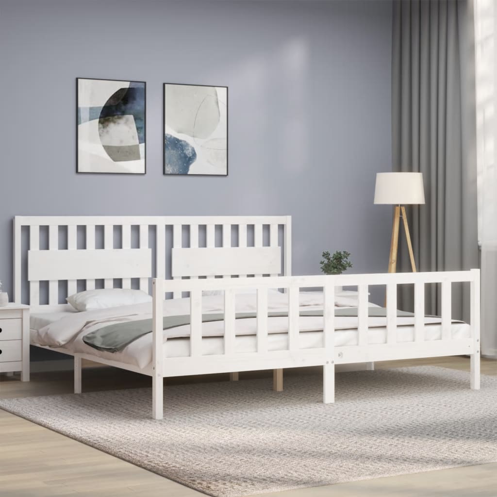 Estructura de cama sin colchón madera maciza blanca 200x200 cm vidaXL