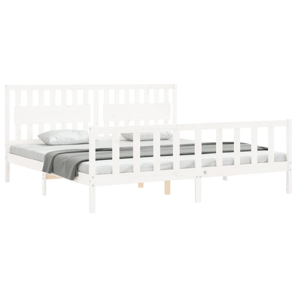 Estructura de cama sin colchón madera maciza blanca 200x200 cm vidaXL