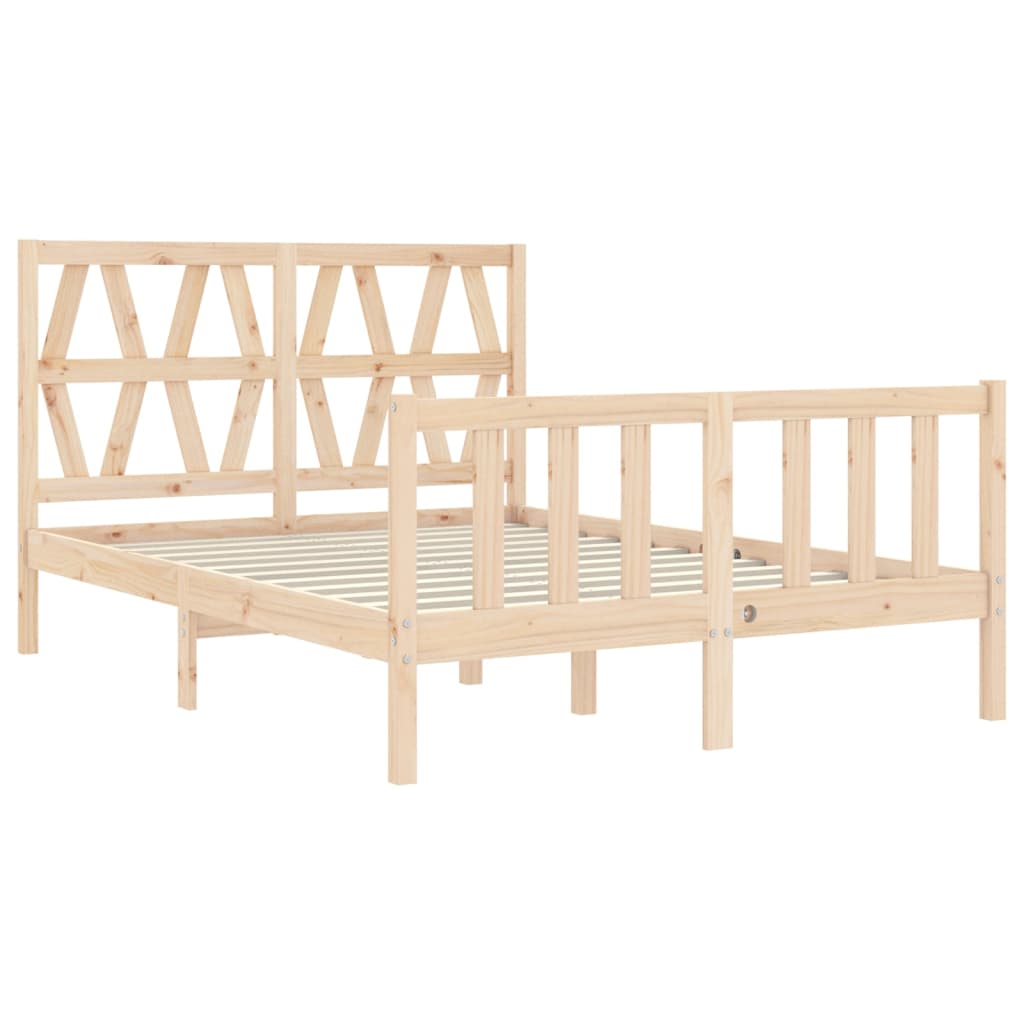 Estructura de cama de matrimonio con cabecero madera maciza vidaXL