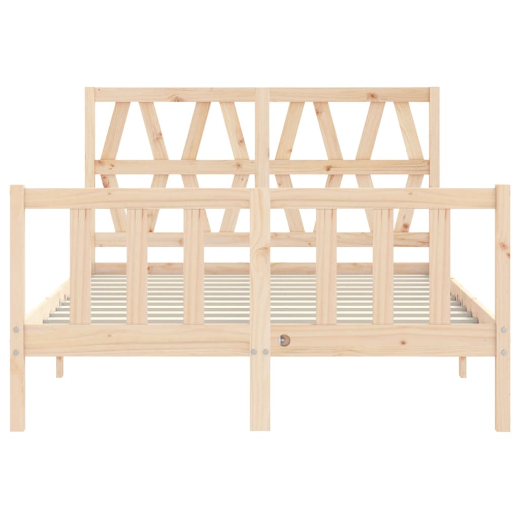 Estructura de cama de matrimonio con cabecero madera maciza vidaXL