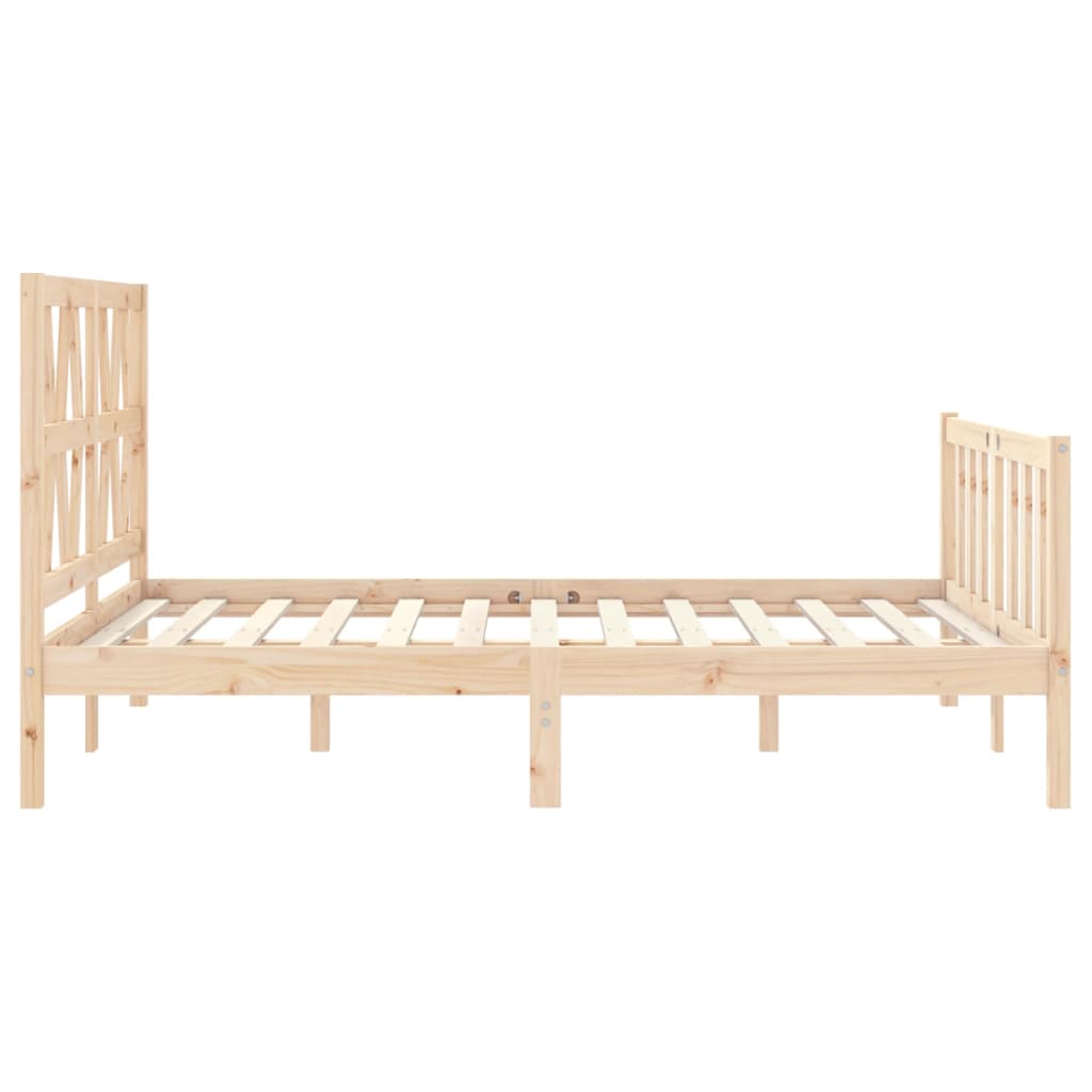 Estructura de cama de matrimonio con cabecero madera maciza vidaXL