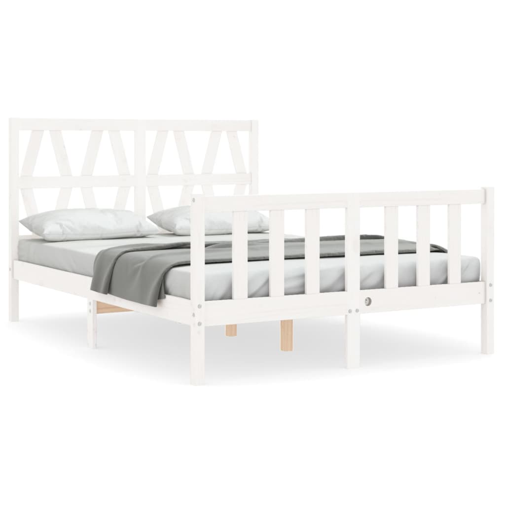 Estructura de cama sin colchón madera de pino blanca 140x190 cm vidaXL