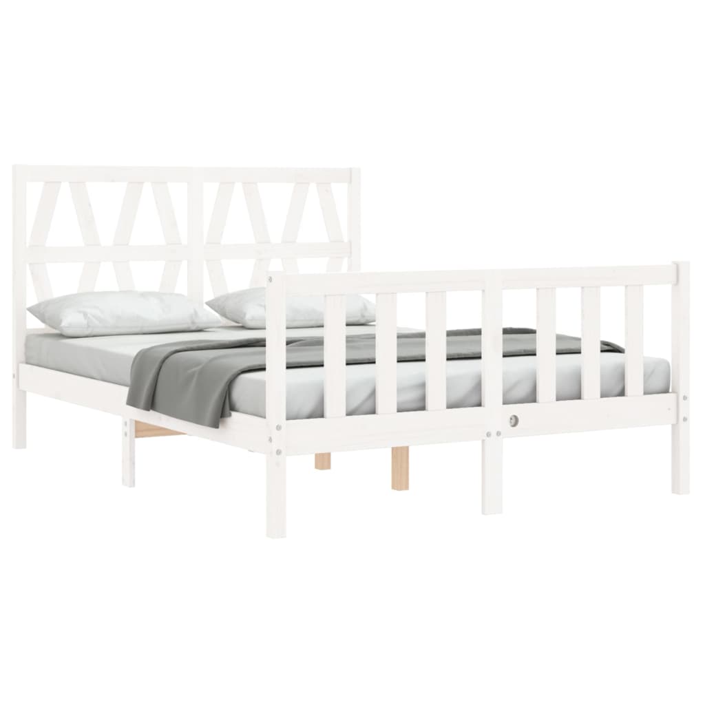 Estructura de cama sin colchón madera de pino blanca 140x190 cm vidaXL