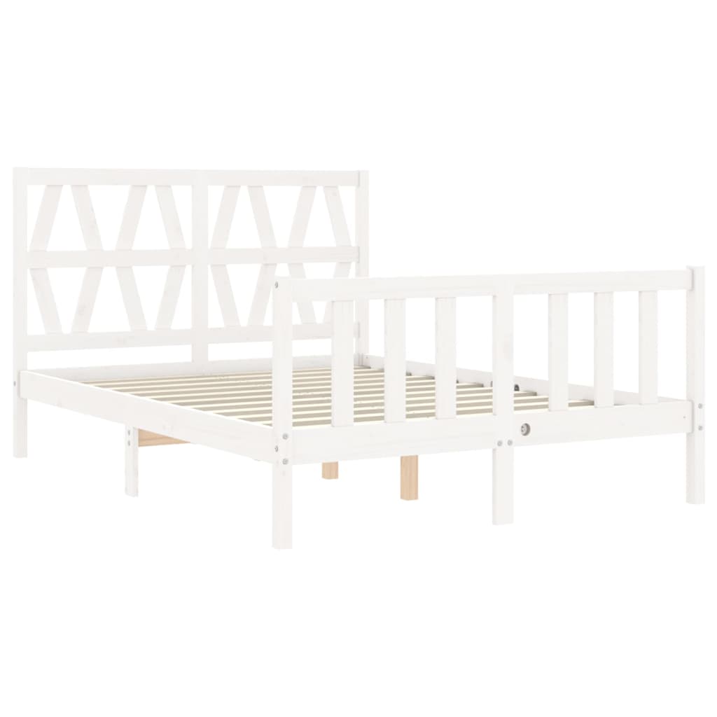 Estructura de cama sin colchón madera de pino blanca 140x190 cm vidaXL