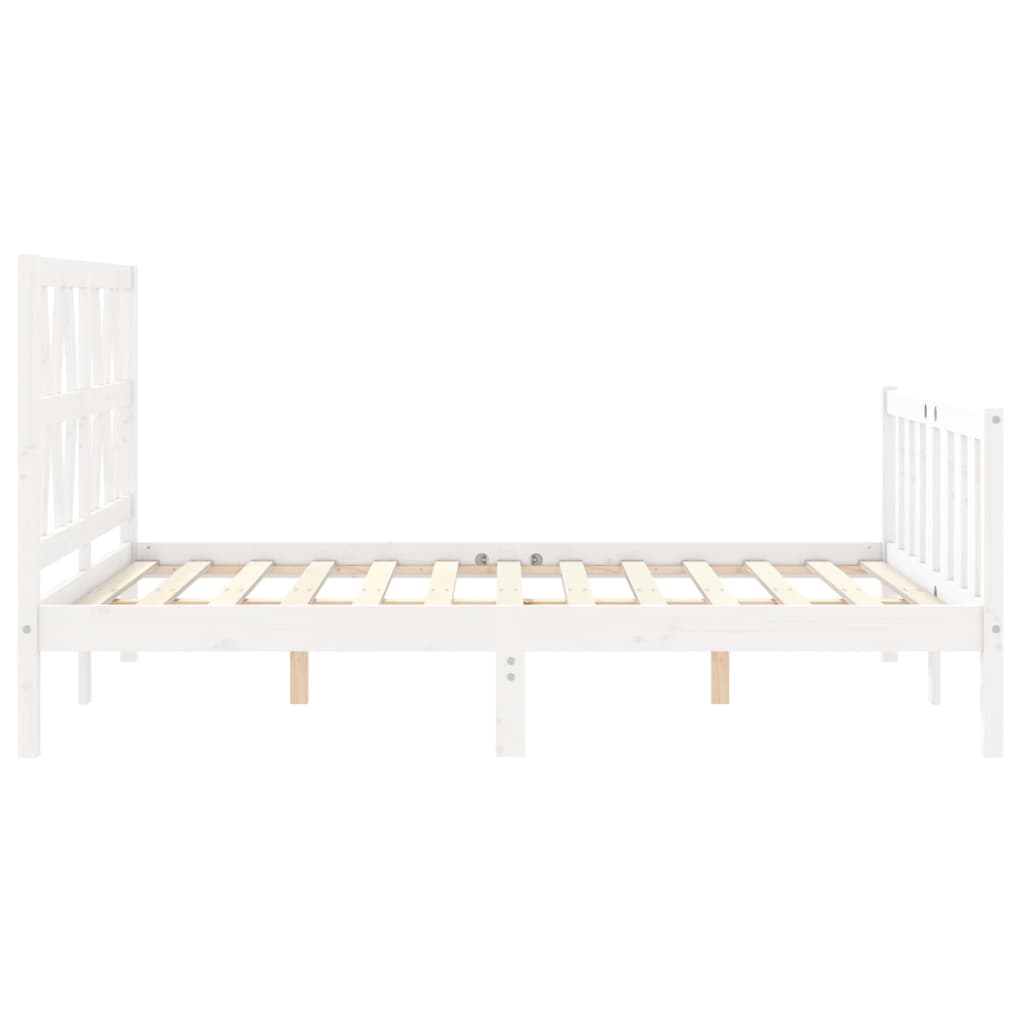 Estructura de cama sin colchón madera de pino blanca 140x190 cm vidaXL