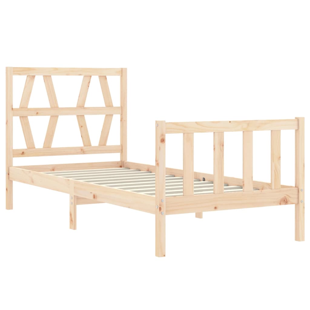 Estructura de cama sin colchón madera maciza de pino 90x200 cm v6460 - Vetonek