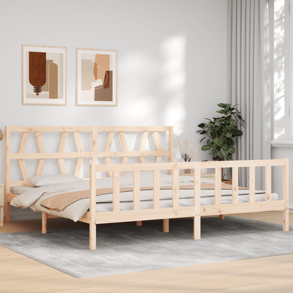 Vetonek Estructura de cama sin colchón madera maciza de pino 200x200 cm