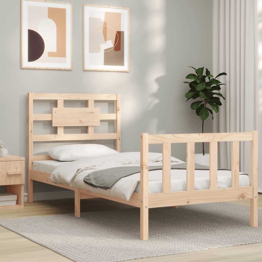 Vetonek Estructura de cama individual con cabecero madera maciza