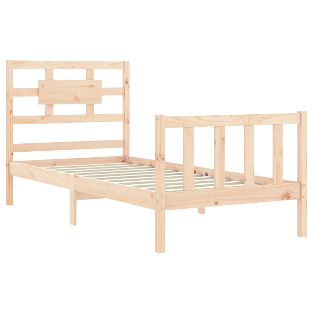 Estructura de cama individual con cabecero madera maciza vidaXL