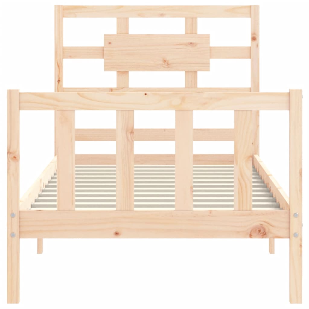 Estructura de cama individual con cabecero madera maciza vidaXL