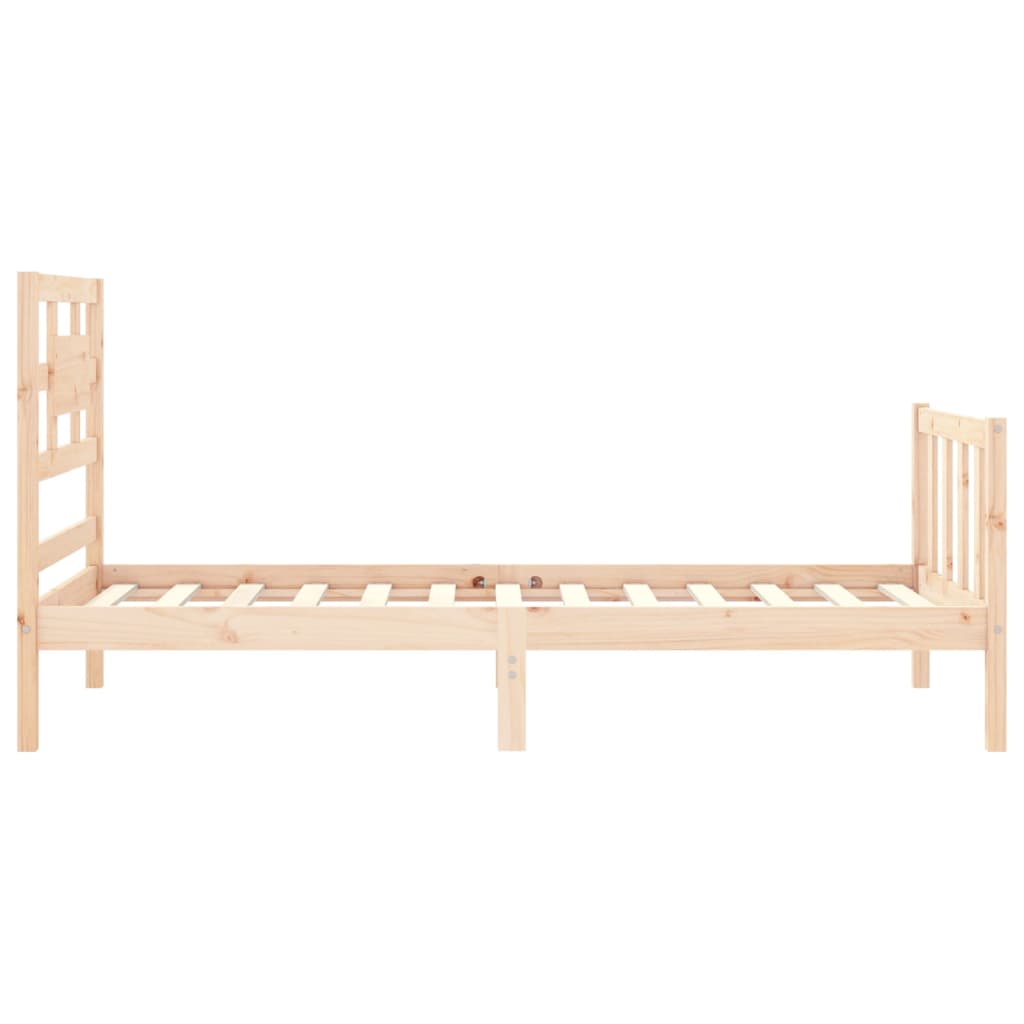 Estructura de cama individual con cabecero madera maciza vidaXL