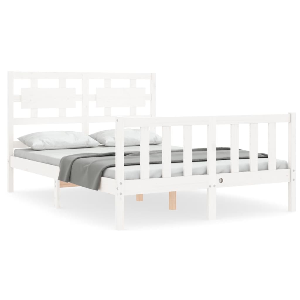 Estructura de cama sin colchón madera de pino blanca 140x190 cm vidaXL