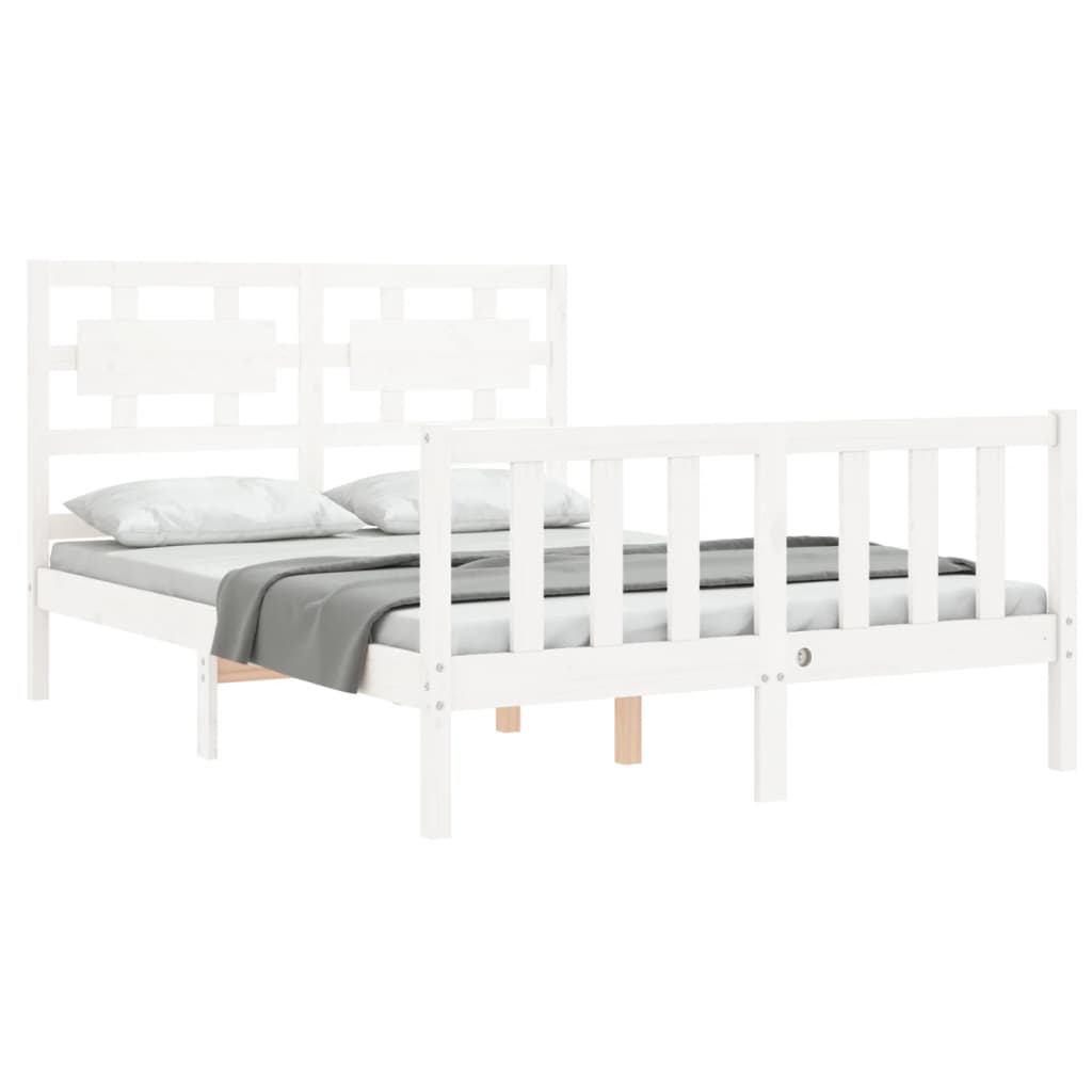 Estructura de cama sin colchón madera de pino blanca 140x190 cm vidaXL