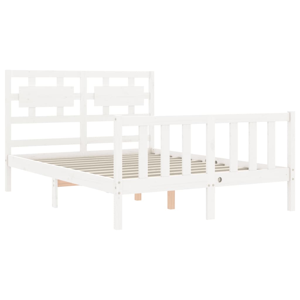 Estructura de cama sin colchón madera de pino blanca 140x190 cm vidaXL