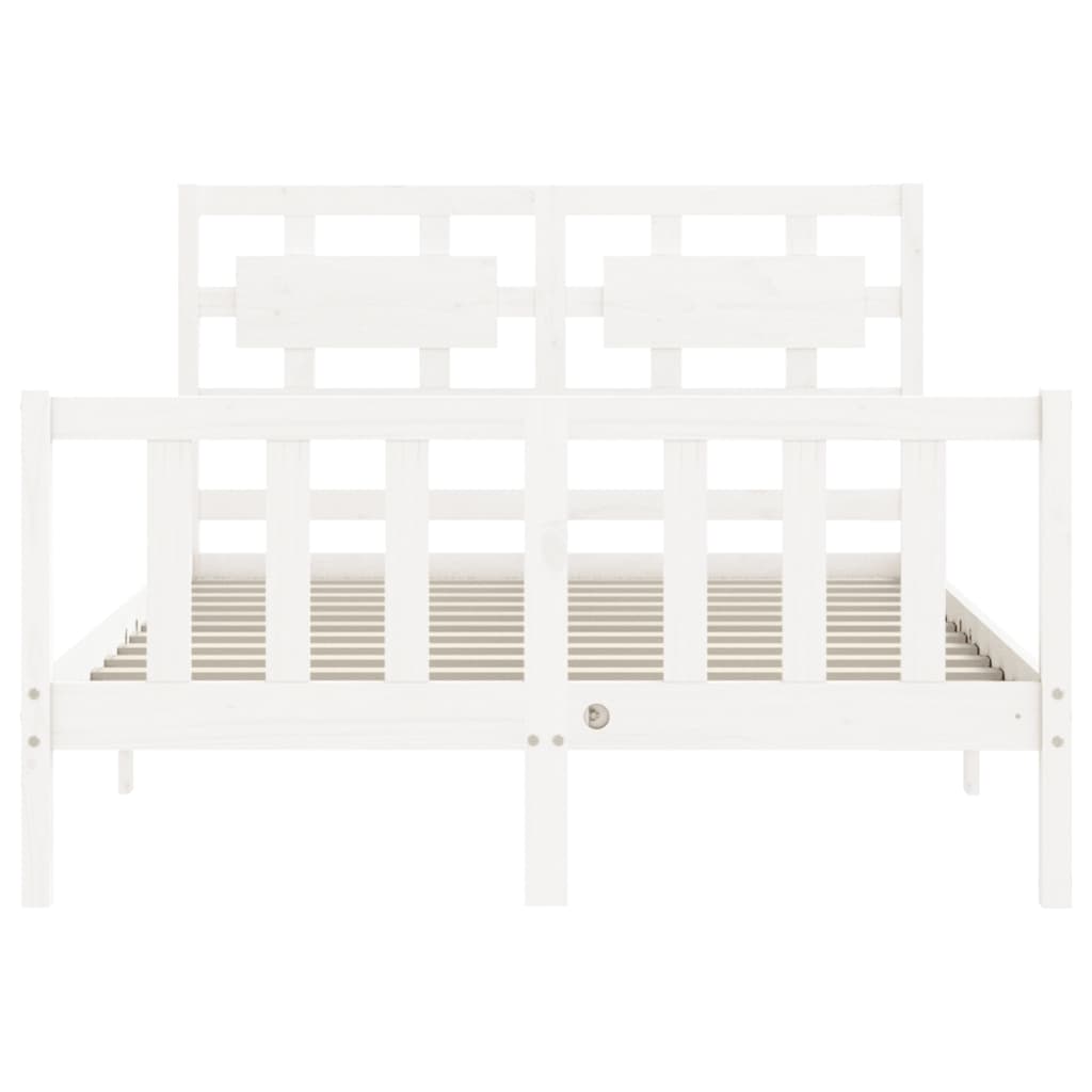 Estructura de cama sin colchón madera de pino blanca 140x190 cm vidaXL