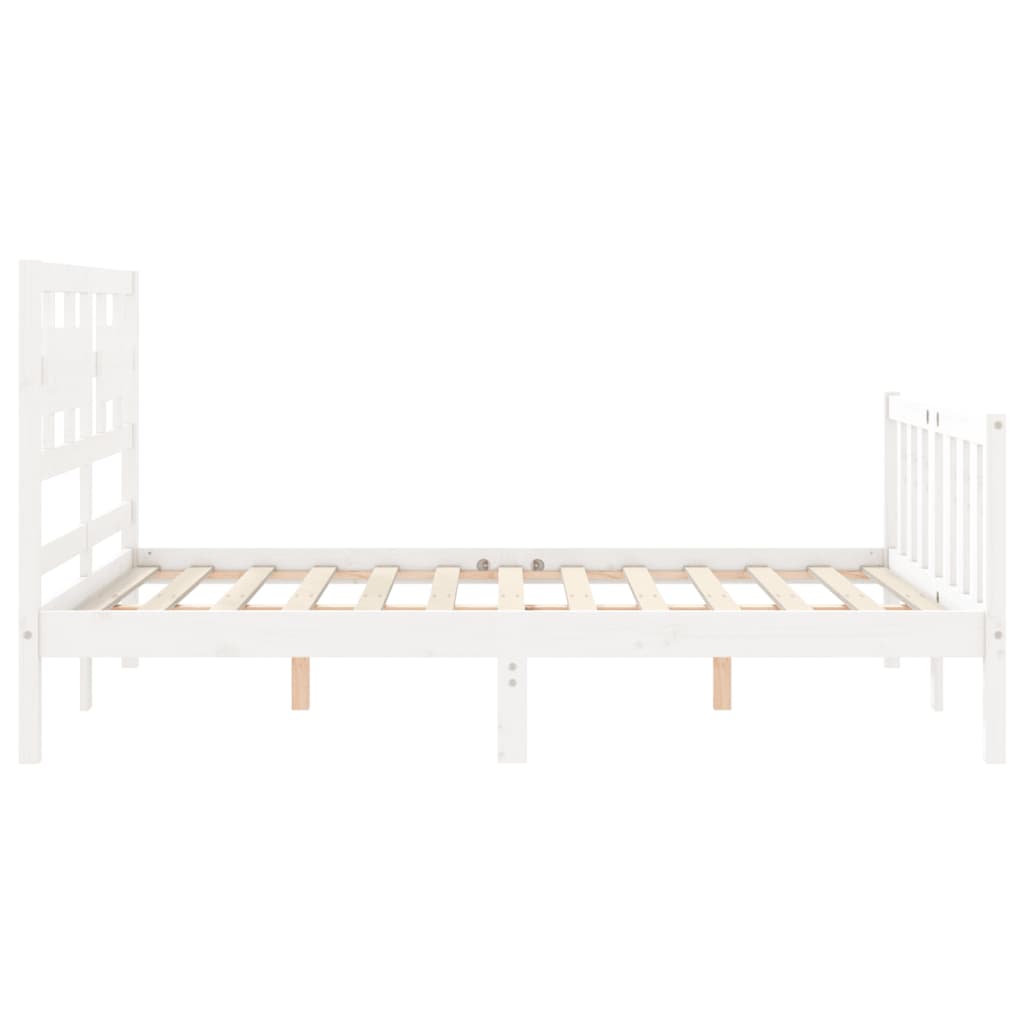 Estructura de cama sin colchón madera de pino blanca 140x190 cm vidaXL