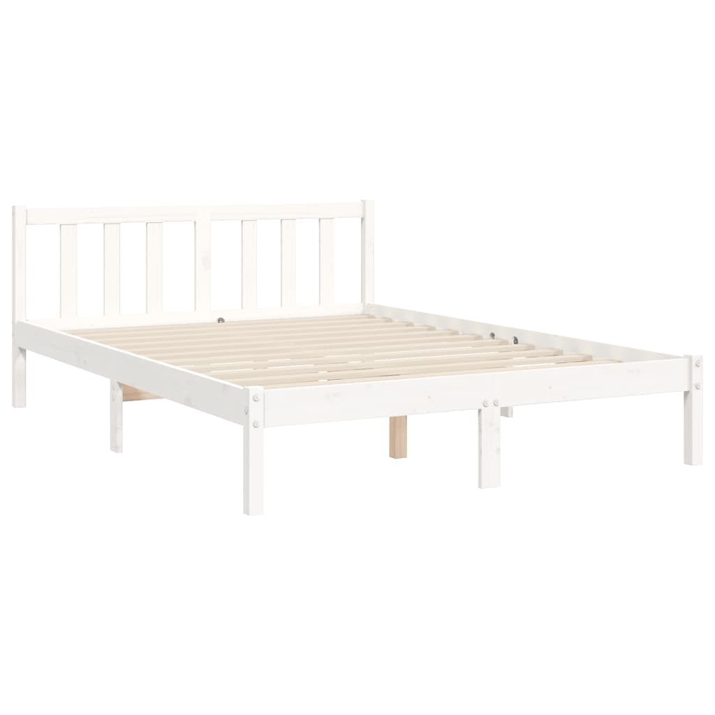 Estructura de cama sin colchón madera de pino blanca 140x190 cm vidaXL