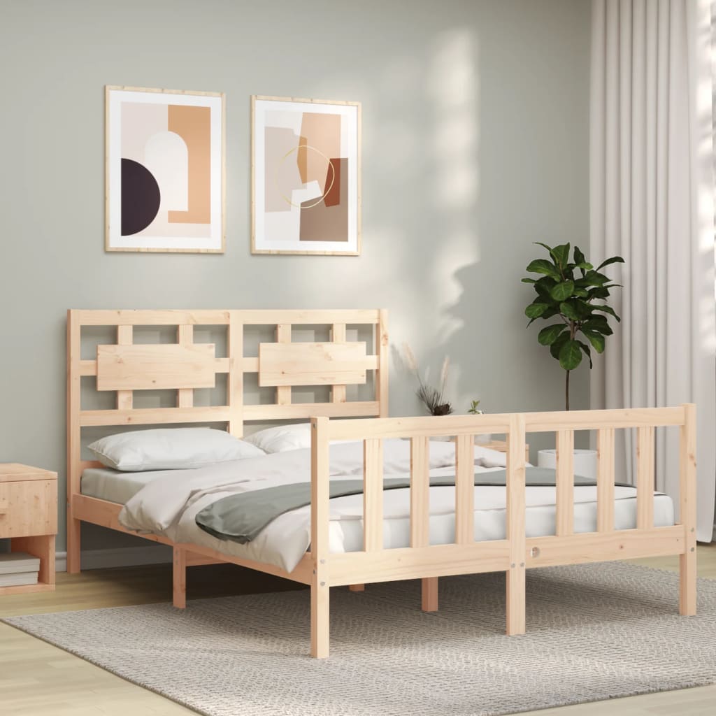 Vetonek Estructura de cama sin colchón madera de pino maciza 120x200 cm