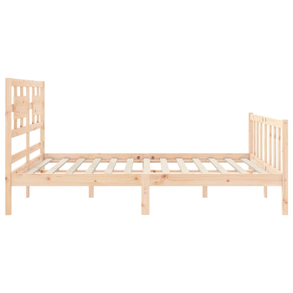 Estructura de cama de matrimonio con cabecero madera maciza vidaXL