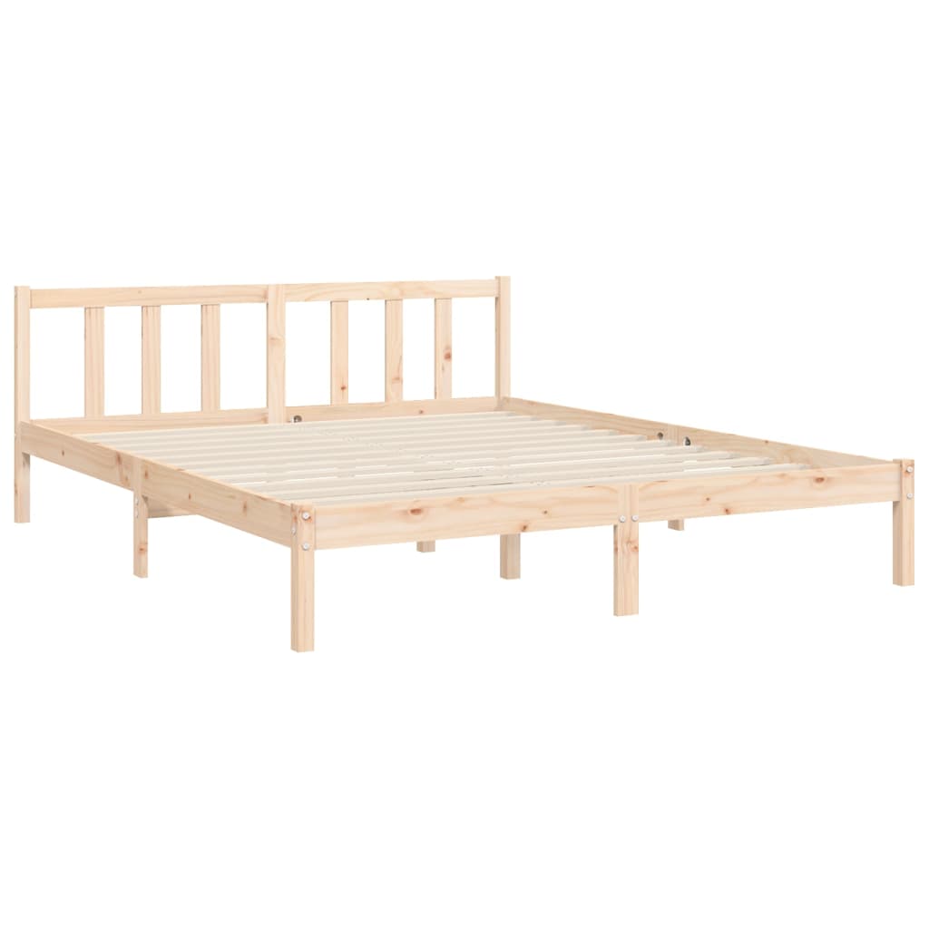 Estructura de cama de matrimonio con cabecero madera maciza vidaXL