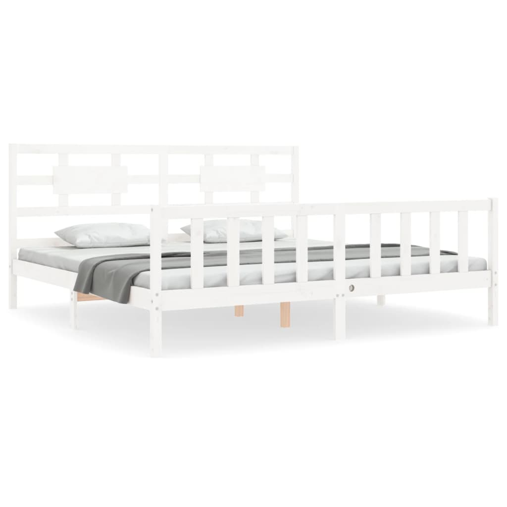 Estructura de cama sin colchón madera maciza blanca 200x200 cm vidaXL