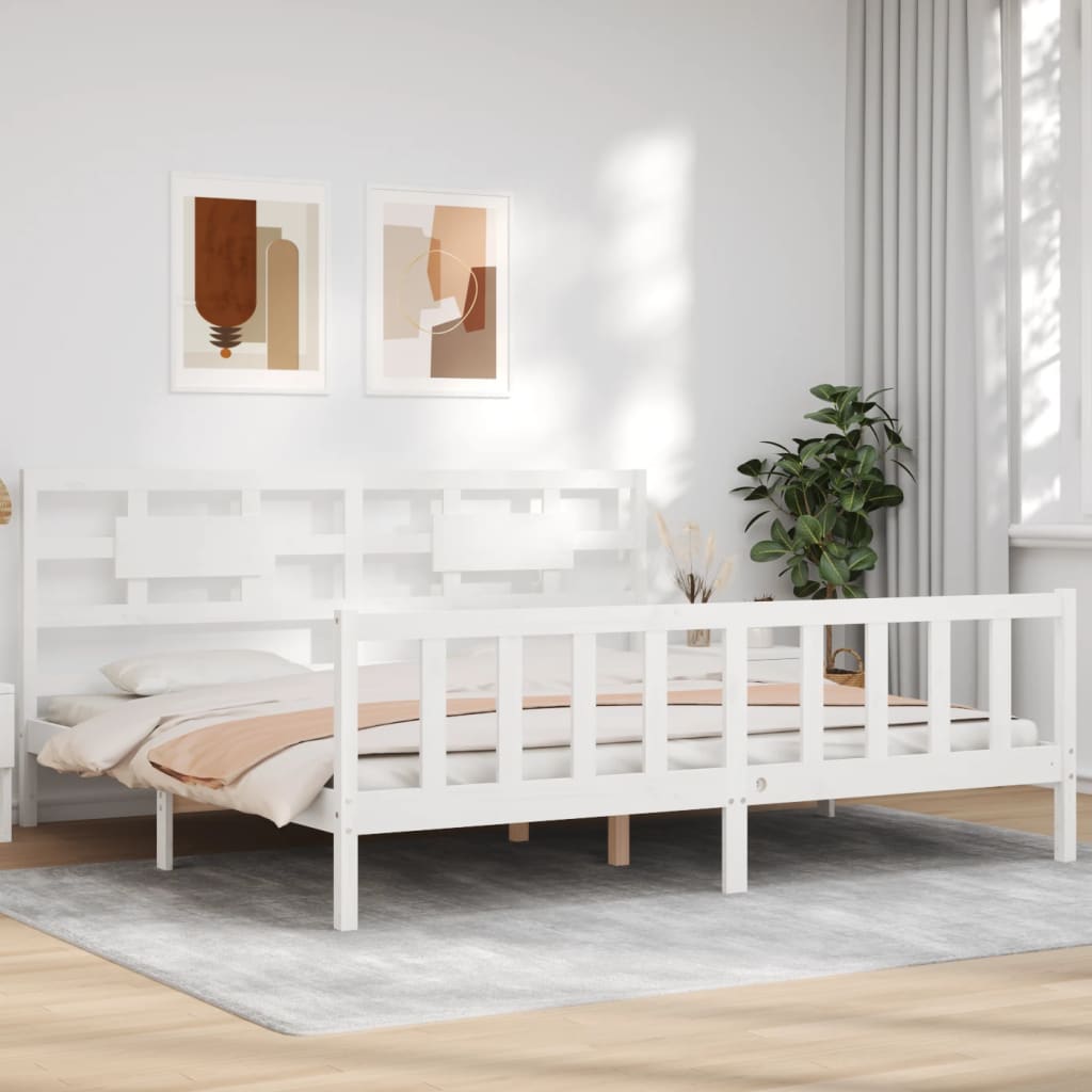 Estructura de cama sin colchón madera maciza blanca 200x200 cm vidaXL