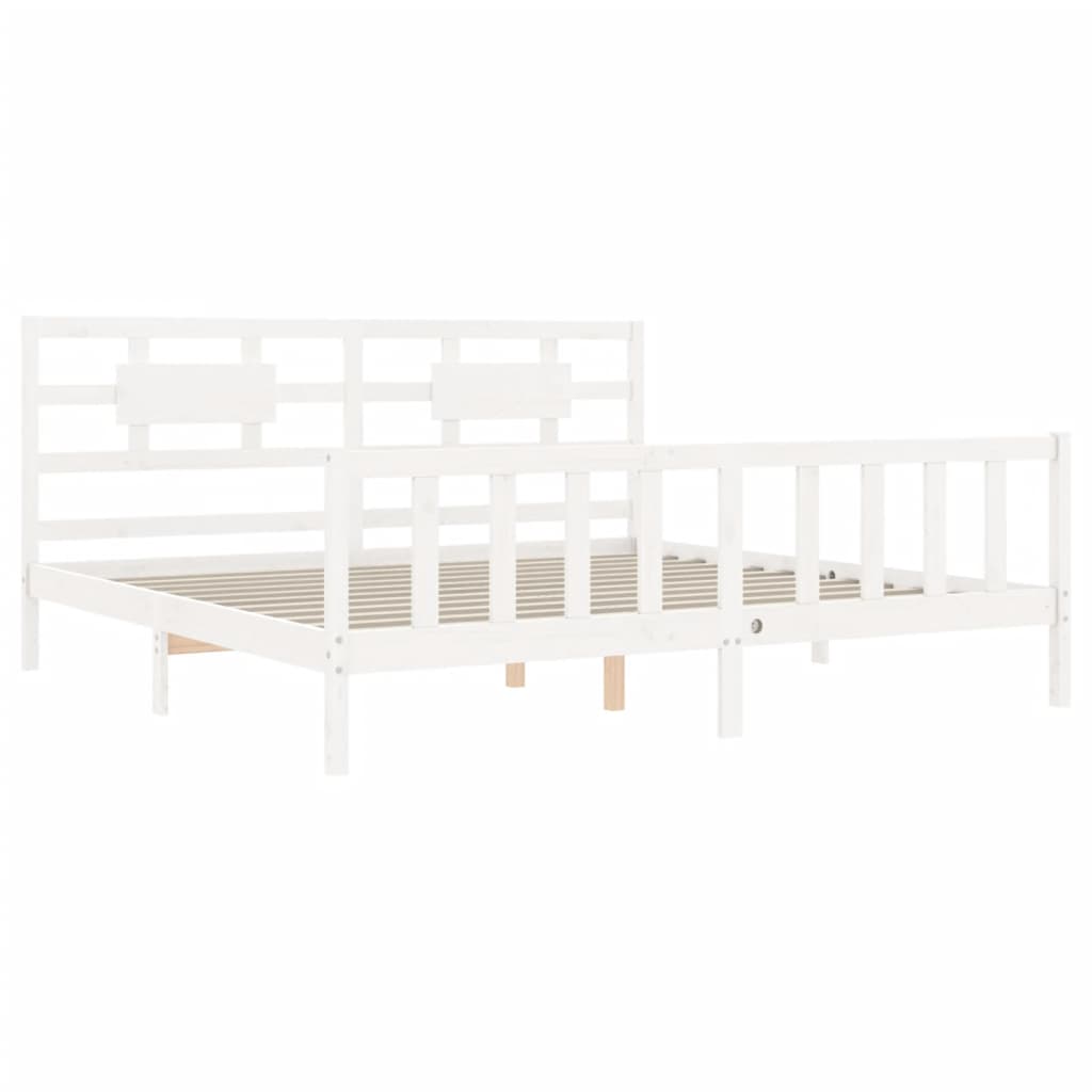 Estructura de cama sin colchón madera maciza blanca 200x200 cm vidaXL