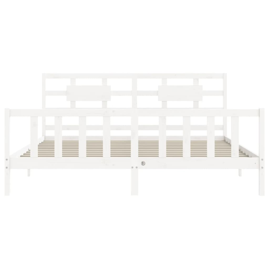 Estructura de cama sin colchón madera maciza blanca 200x200 cm vidaXL