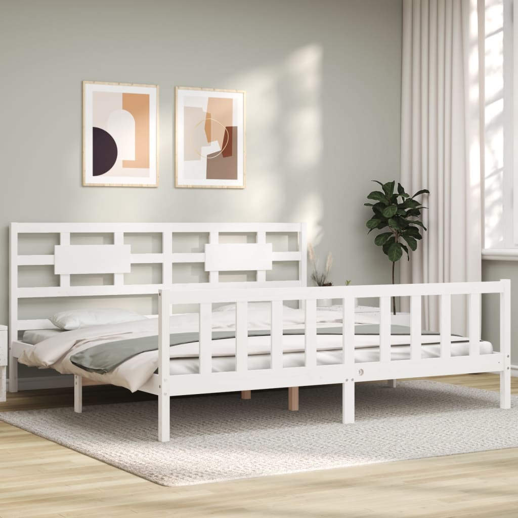 Estructura de cama sin colchón madera maciza blanca 200x200 cm vidaXL