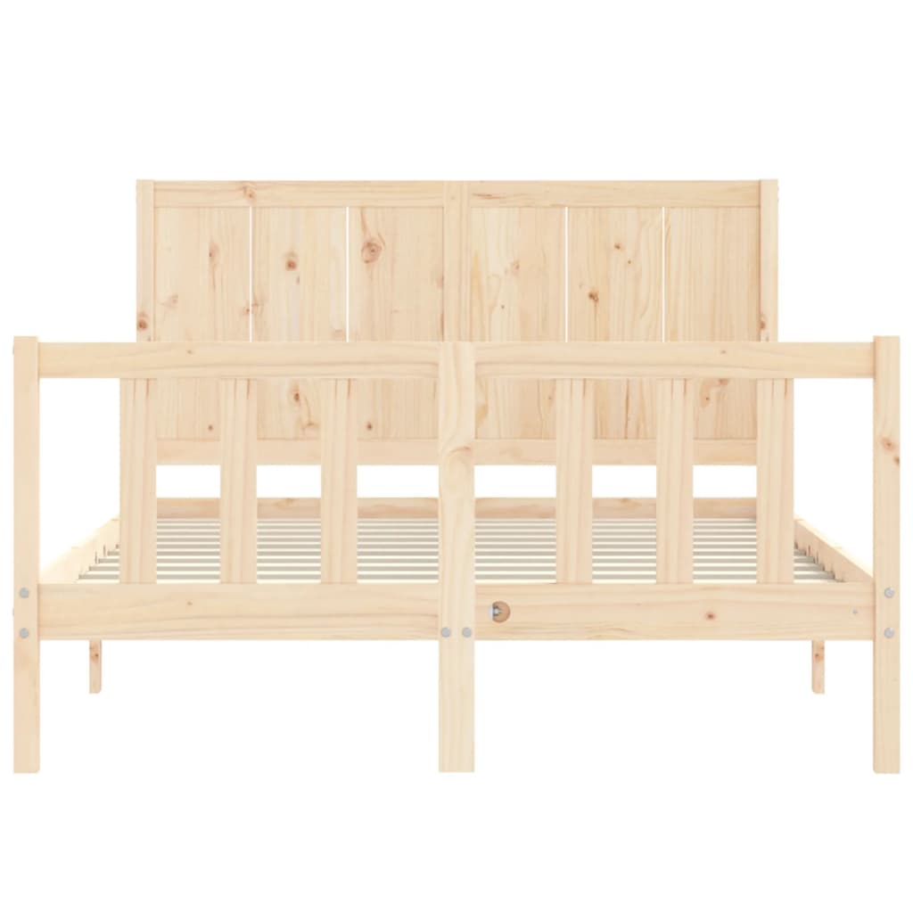 Estructura de cama de matrimonio con cabecero madera maciza vidaXL