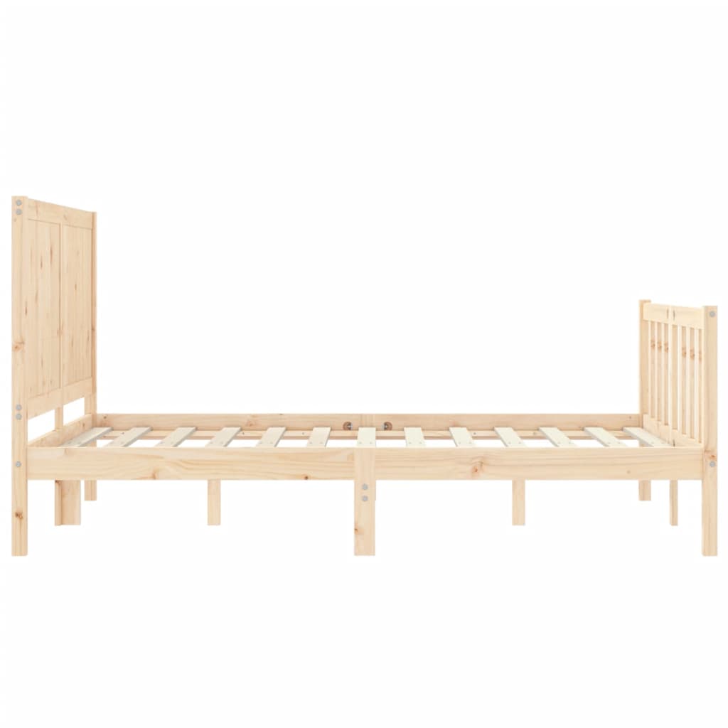 Estructura de cama de matrimonio con cabecero madera maciza vidaXL