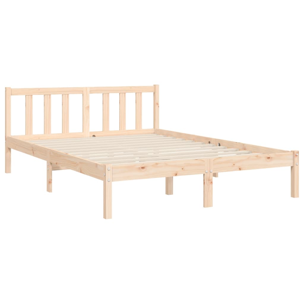 Estructura de cama de matrimonio con cabecero madera maciza - Vetonek