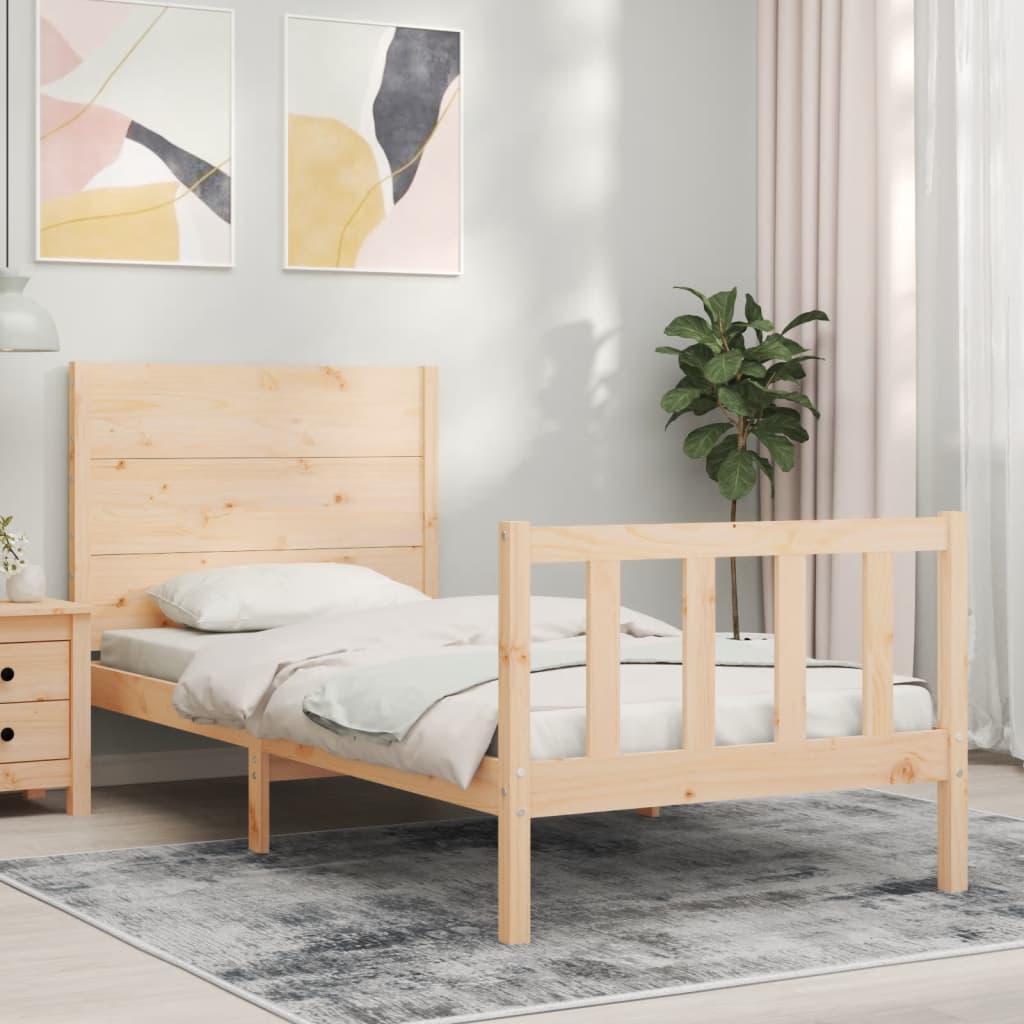 Vetonek Estructura de cama individual con cabecero madera maciza