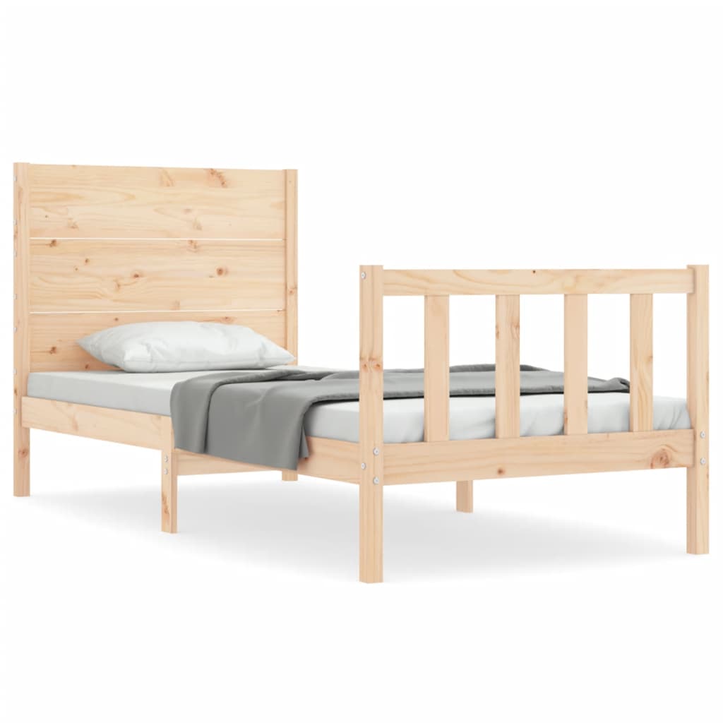 Vetonek Estructura de cama sin colchón madera maciza de pino 90x200 cm