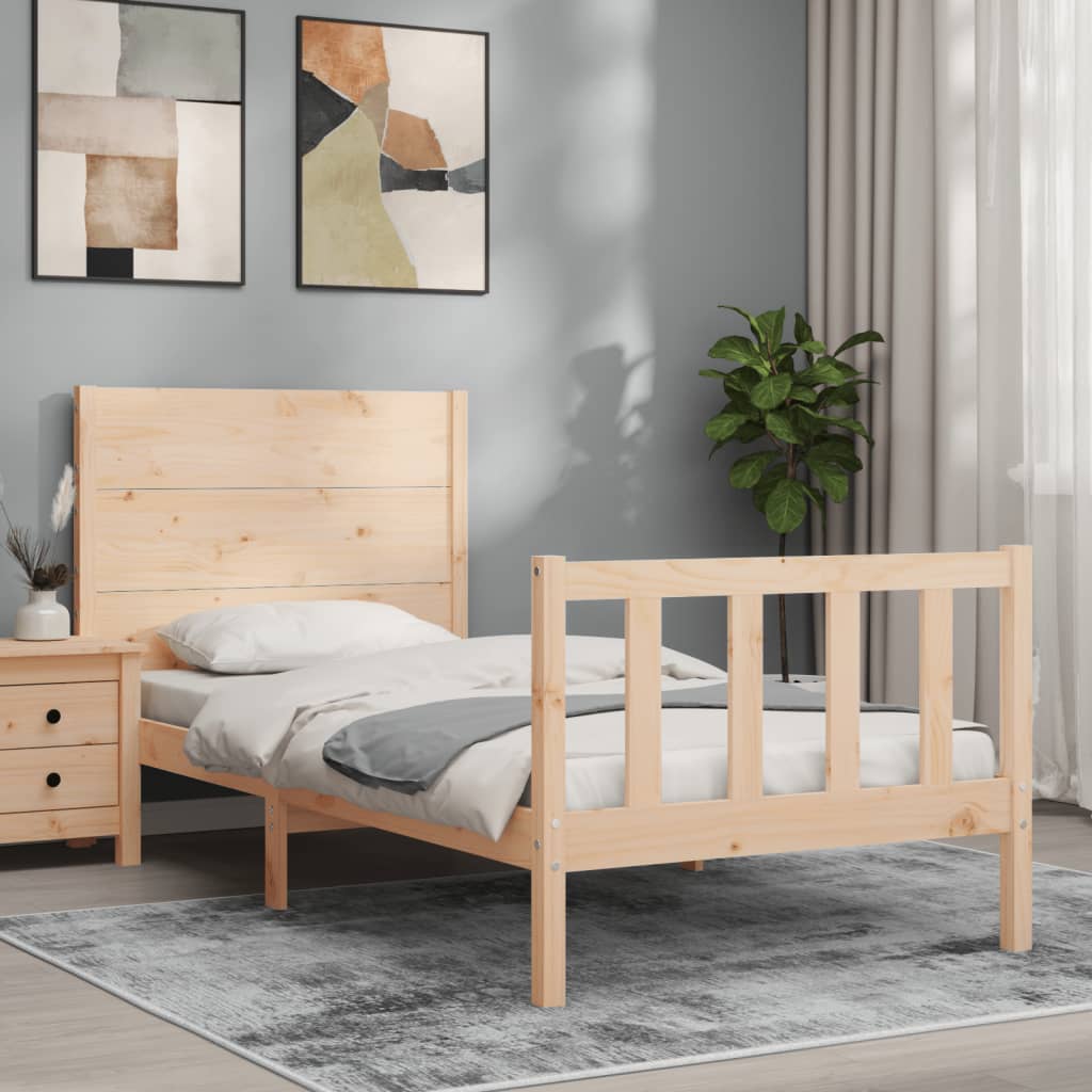 Estructura de cama sin colchón madera maciza de pino 100x200 cm vidaXL