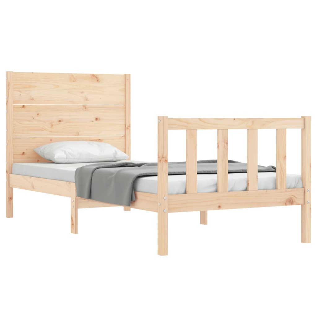 Estructura de cama sin colchón madera maciza de pino 100x200 cm - Vetonek