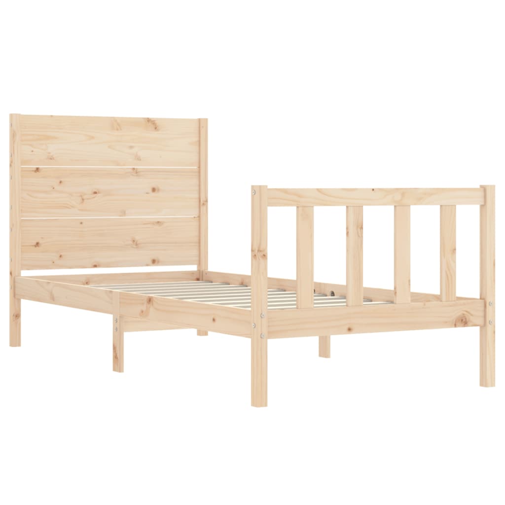 Estructura de cama sin colchón madera maciza de pino 100x200 cm - Vetonek