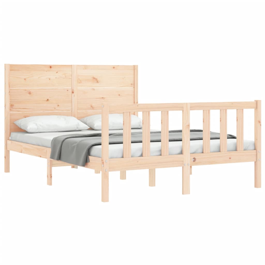 Bed structure without mattress wood of solid pine 120x200 cm