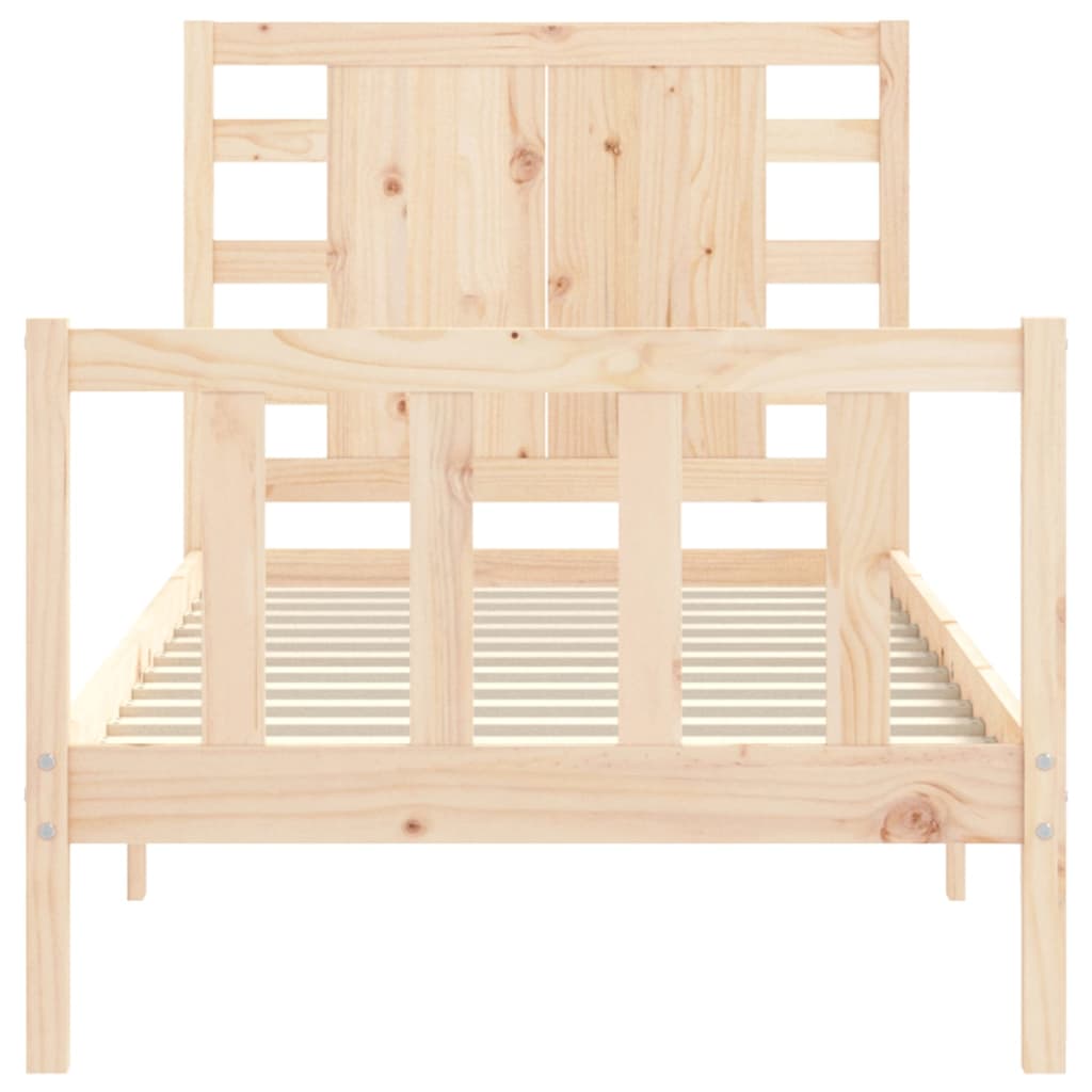 Estructura de cama individual con cabecero madera maciza vidaXL