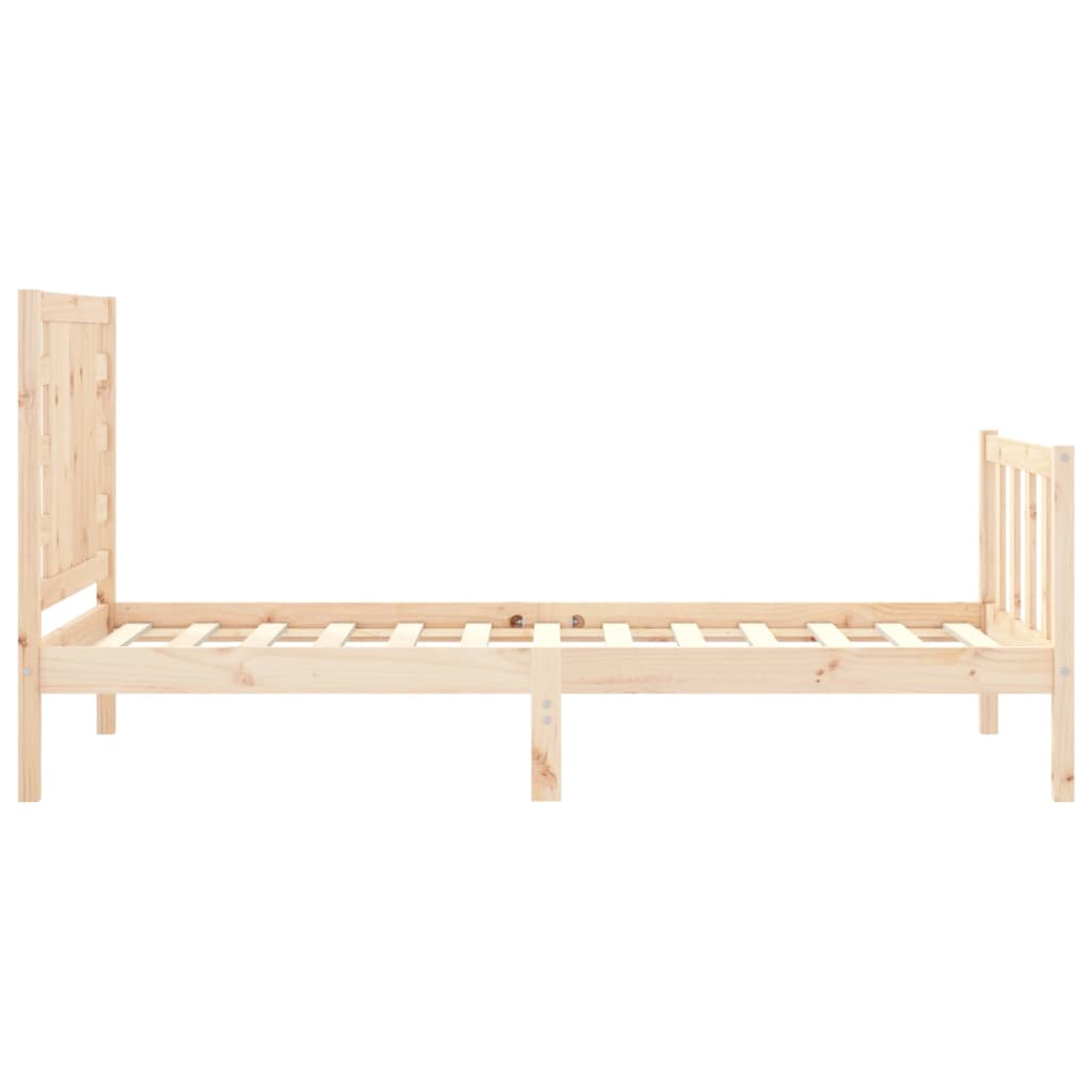 Estructura de cama individual con cabecero madera maciza vidaXL