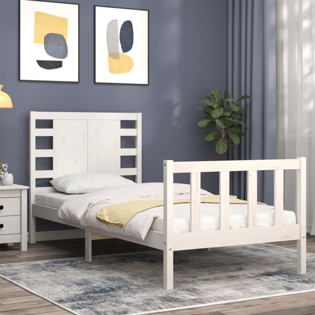 Estructura cama sin colchón madera maciza pino blanca 100x200cm vidaXL