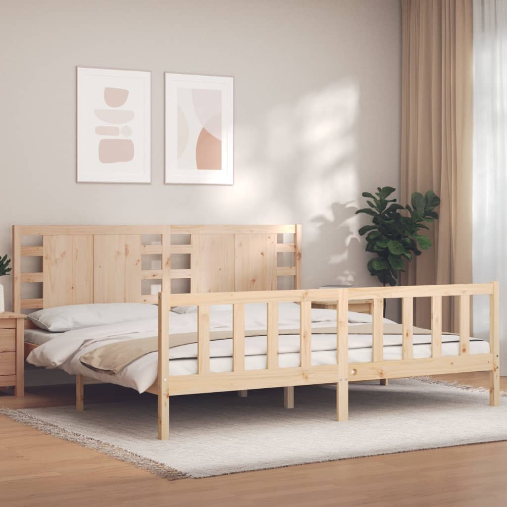 Vetonek Estructura de cama sin colchón madera maciza de pino 200x200 cm