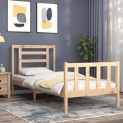 Estructura de cama sin colchón madera maciza de pino 90x200 cm v0368 - Vetonek