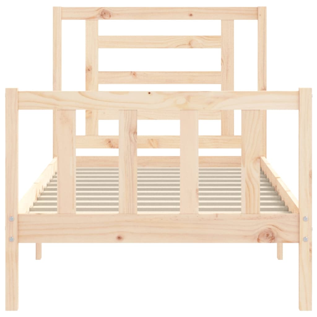 Estructura de cama sin colchón madera maciza de pino 90x200 cm v0368 - Vetonek