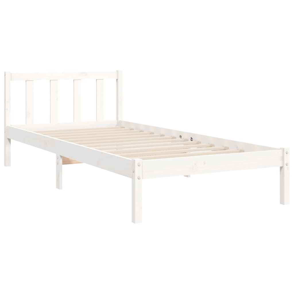 Estructura cama sin colchón madera maciza pino blanca 100x200cm vidaXL