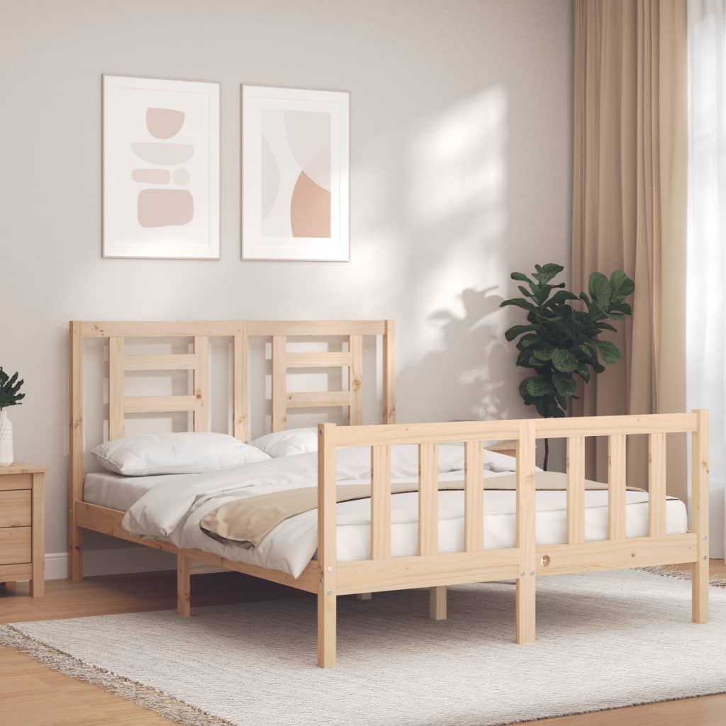 Vetonek Estructura de cama sin colchón madera de pino blanca 140x200 cm